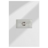 Conjunto Coaxial TV Horizontal 4x2 - RECTA Espelhada Gloss (Módulo Prata)